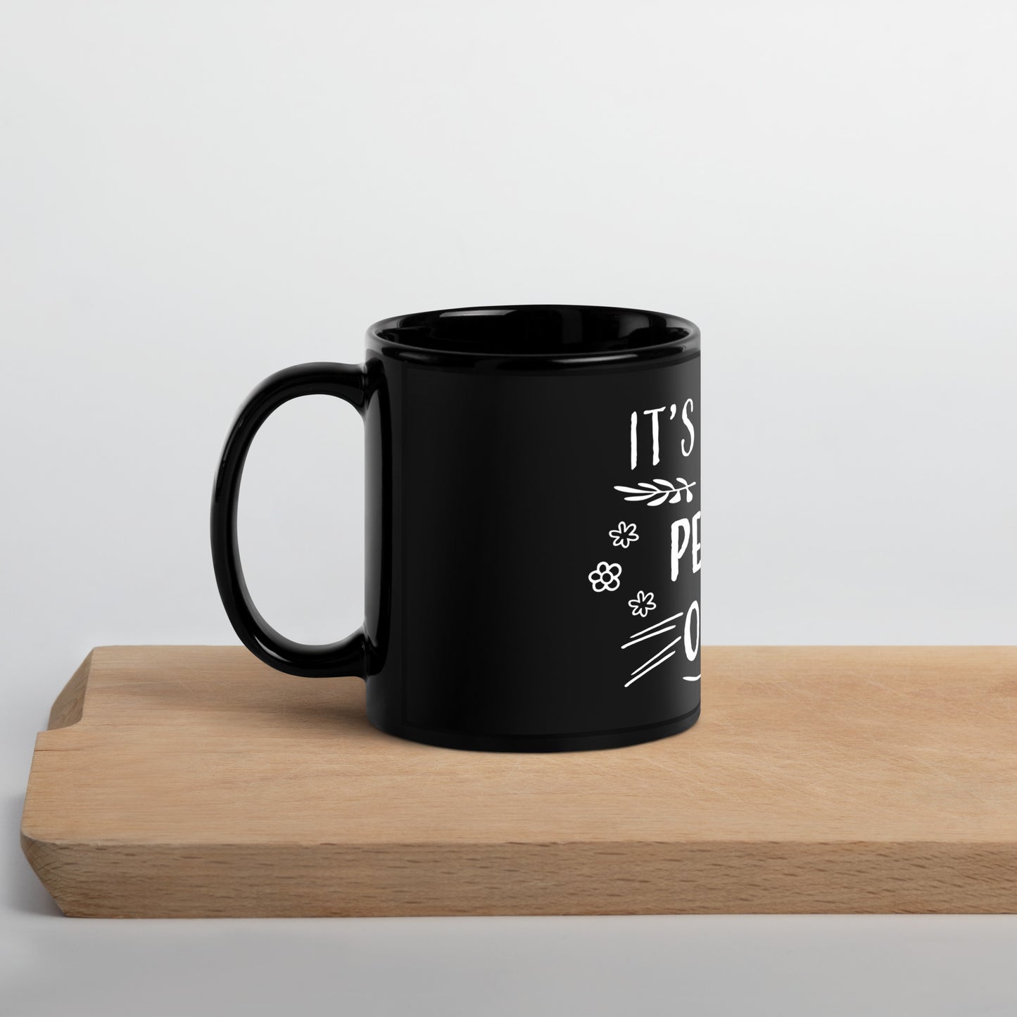 "Way Too People-y" Black Glossy Mug