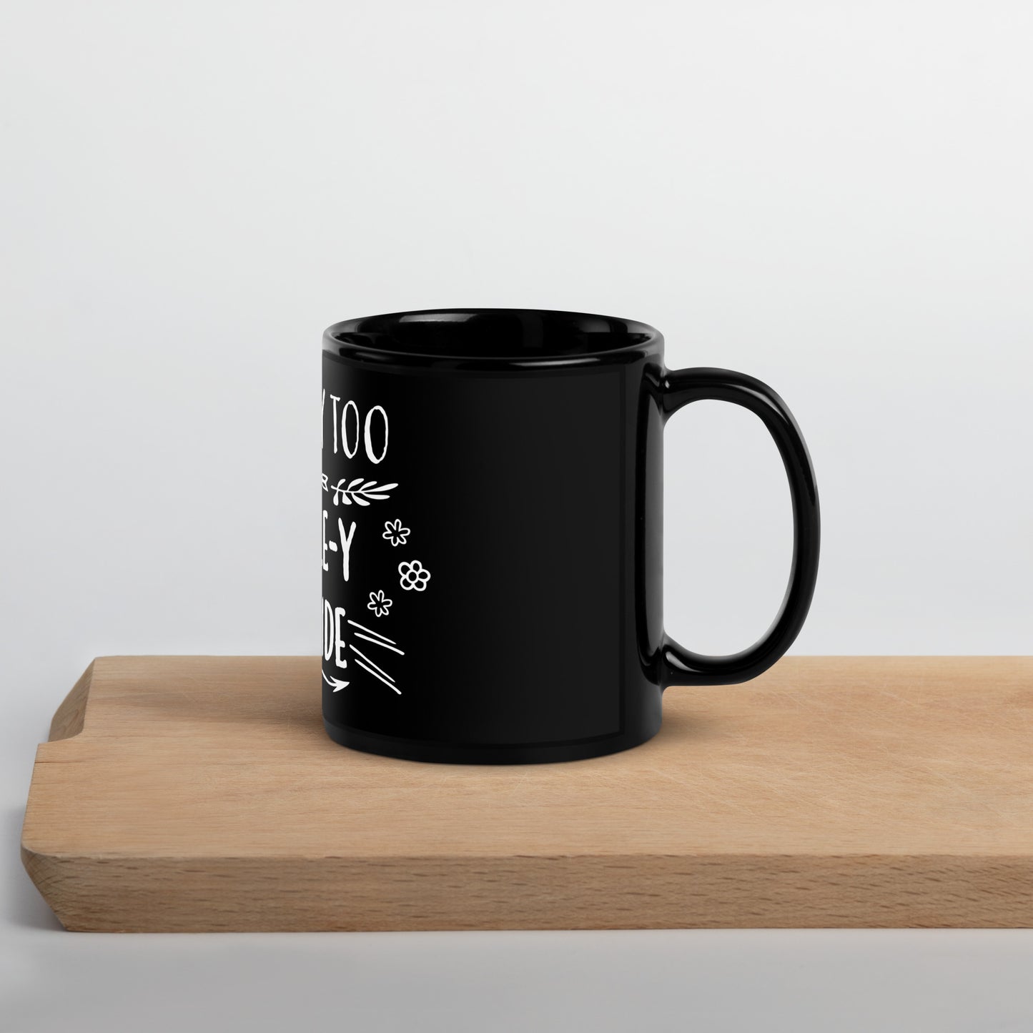 "Way Too People-y" Black Glossy Mug