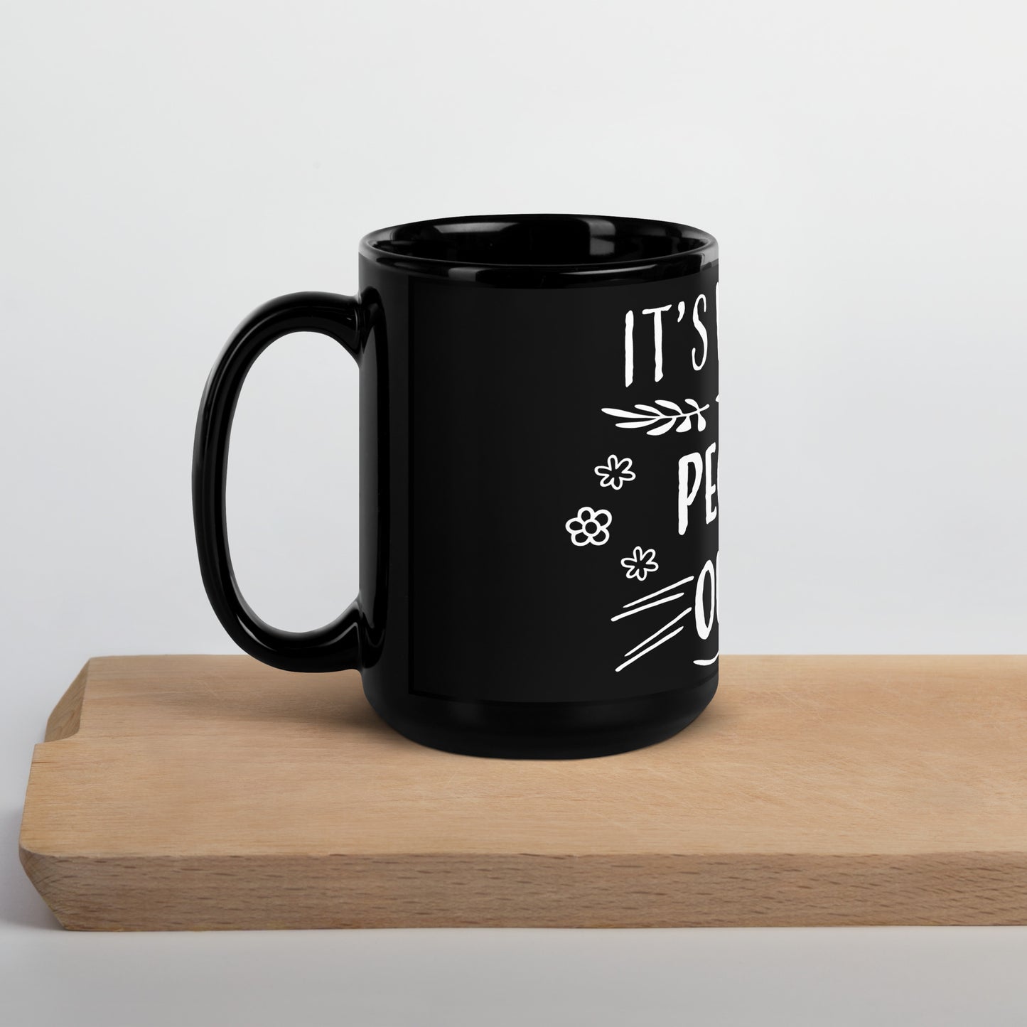 "Way Too People-y" Black Glossy Mug